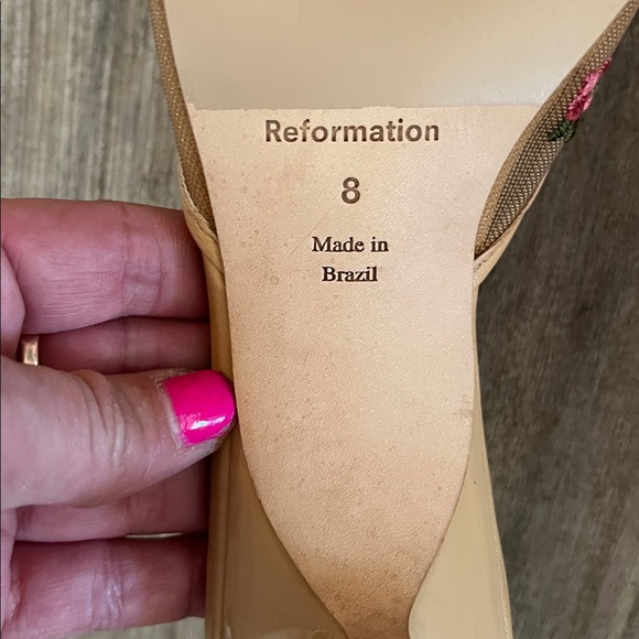 NWOB Reformation NUDE EMBROIDERED MESH MULE Size 8 - Picture 9 of 10